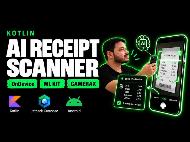 P1 : Build an AI Receipt Scanner with Jetpack Compose | OnDevice x CameraX x MLKIT  #android #kotlin