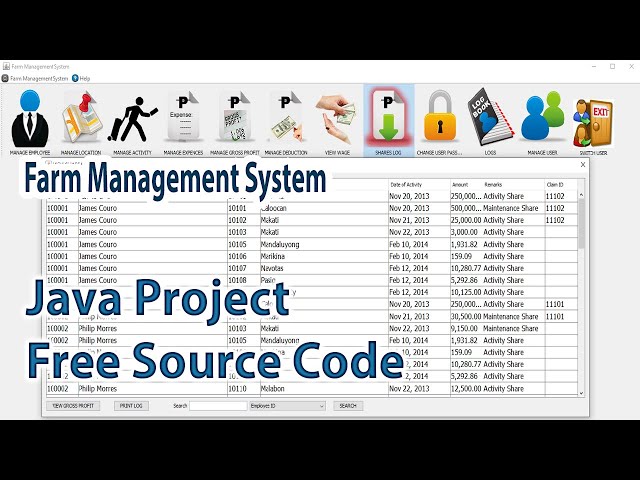 Java Project with Source Code(Farm Management System)