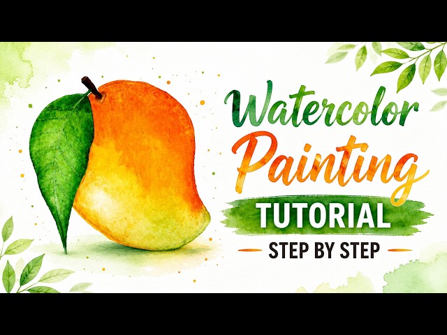 How to Paint Mango🥭🎨| Watercolour Tutorial #arttutorial #watercolor #watercolortutorial #mango
