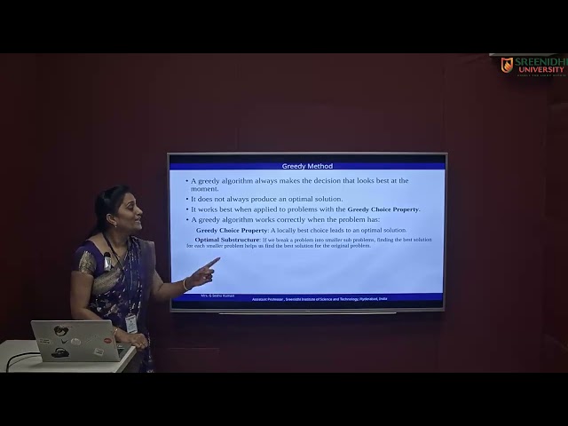 Design and Analysis of Algorithms Topic: Greedy method and its applications