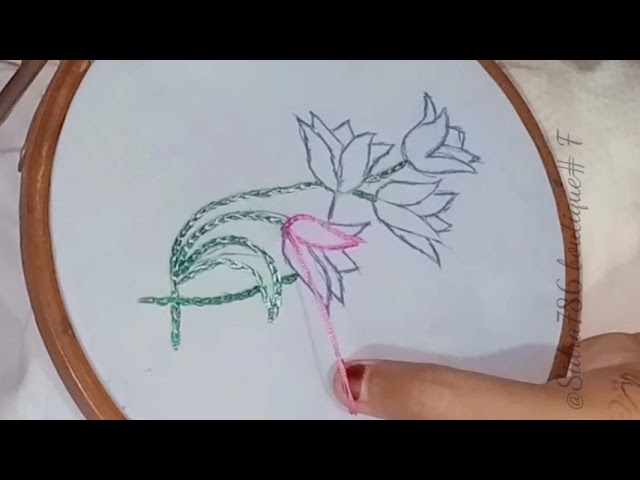 🌷 Easy Flower Embroidery Design | Simple Hand Embroidery Tutorial 🧵#EmbroideryTutorial#YouTubeShorts