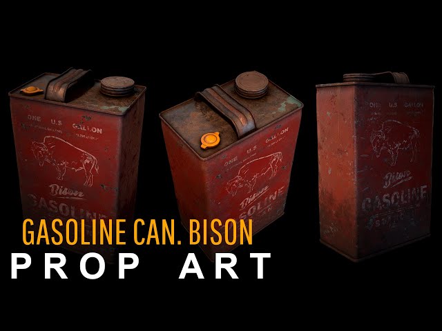 Gasoline Can. Bison. Digital 3D prop modeling. Timelapse