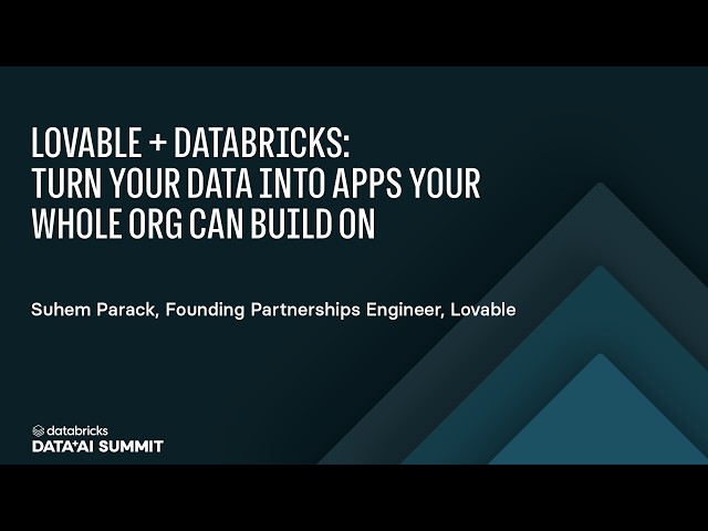 Lovable + Databricks: Build Production Apps on Your Data in Plain English