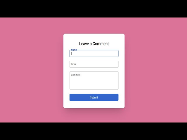 Animated Form using Html and CSS