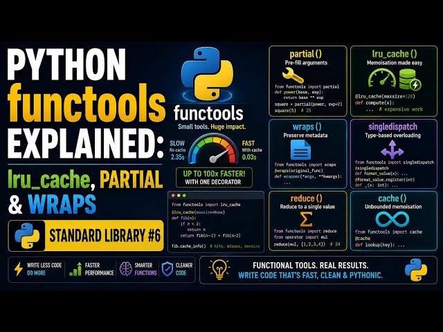 Python functools Explained: lru_cache, partial & wraps | Standard Library #6