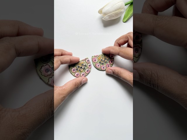 Handmade fabric hanging earrings making #jewellerymaking #fabricjewellery #shorts