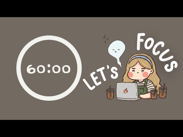 Pomodoro Timer 4x60 (4hr) | ADHD | Let's get focused! | Lofi Hip Hop ♡ #pomodoro #studywithme