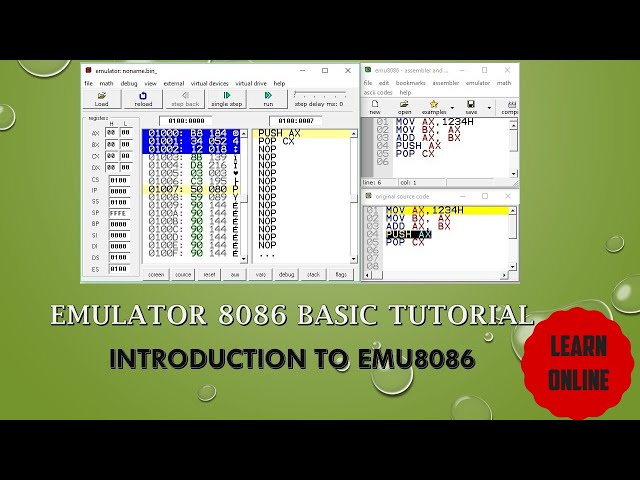 EMU8086 BASIC Tutorial || 8086 MICROPROCESSOR EMULATOR Tutorial For Absolute Beginners||Emulator8086