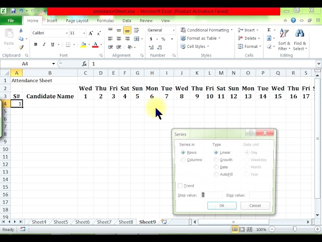 How To Create Attendance Sheet Part 1 in Hindi / Urdu using Microsoft Excel