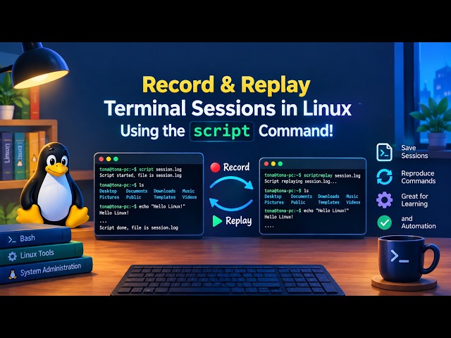 Record & Replay Terminal Sessions in Linux Using the script Command!