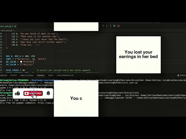 How to Make Floating Lyric Windows in Python! 🐍🎵