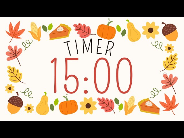 15 Minute Autumn Countdown Timer with Relaxing Music and Gentle Alarm | Fall Timer 