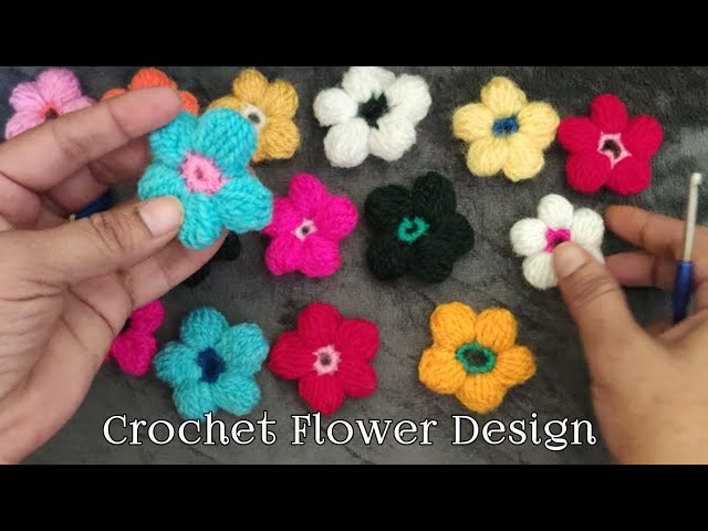 Beautiful Crochet Flower Design 🌸 | Easy Tutorial for Beginners #viral #crochet