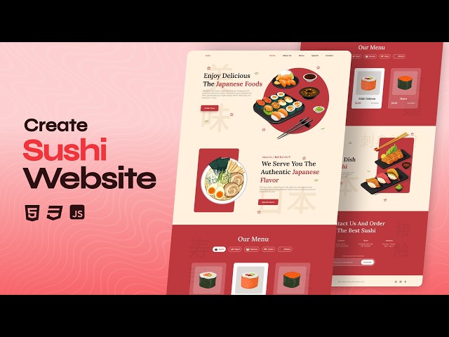 Build a Responsive Sushi Website From Scratch | HTML, CSS & JavaScript
