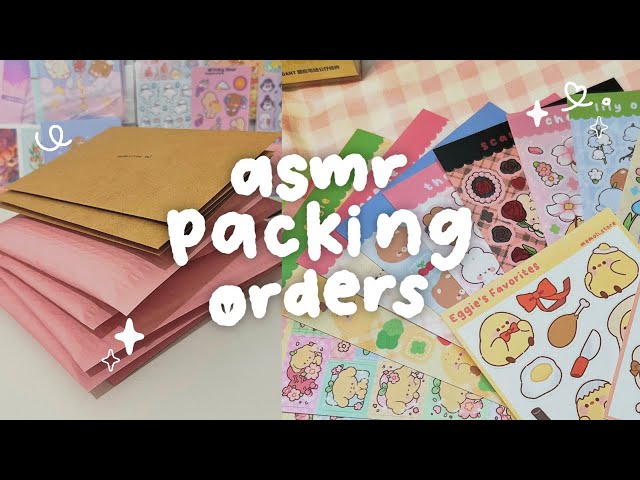 packing orders for my sticker shop 03 💌🎀 ASMR packing sounds, no talking, no bgm