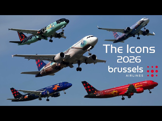 Gravity,Atomium,Amare II,Trident II ,Rackham ,The Flying Icons of Brussels Airlines 2026 End Version