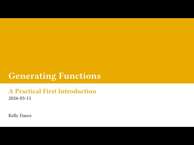 A Practical Introduction to Generating Functions