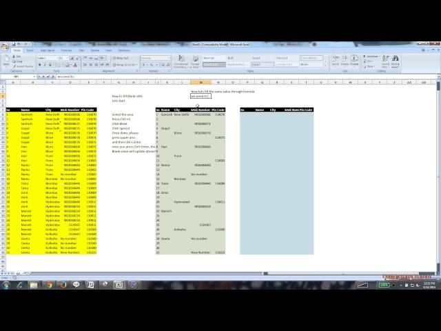 How to Fill Blank Cell in Excel