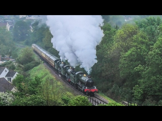 Triple Headed GWR Manors !  7802 - 7812 - 7828 - WSR Spring Gala