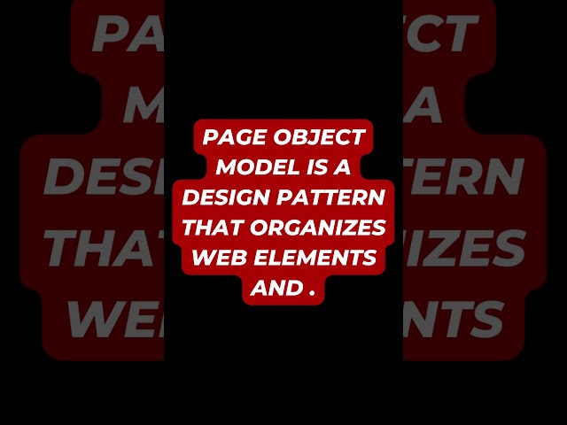 What is Page Object Model (POM) in Selenium? || selenium interview questions and answers #selenium
