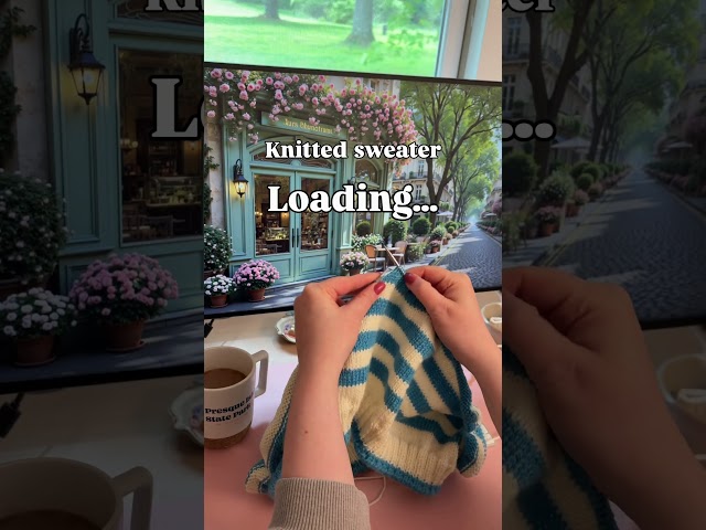 Here’s what's on my knitting needles: A knit sweater WIP and I can’t wait to see it grow 🥹 #knitting