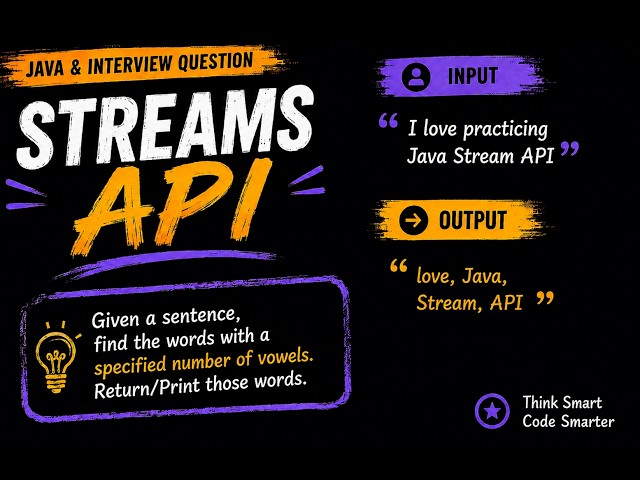 Most Asked Java Streams Interview Question | Find Words with 3 Vowels | Java 8 Streams