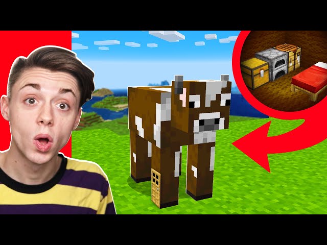 Building a Minecraft house INSIDE a COW!?