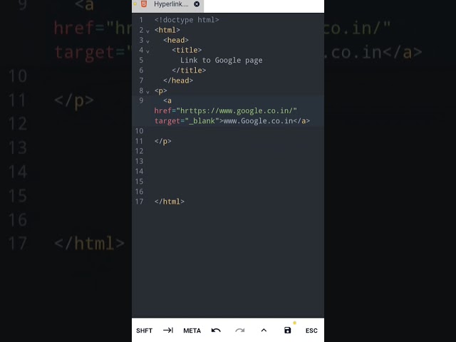 #HTML How to create a hyperlink in html. #Hyperlink🔗 #coding