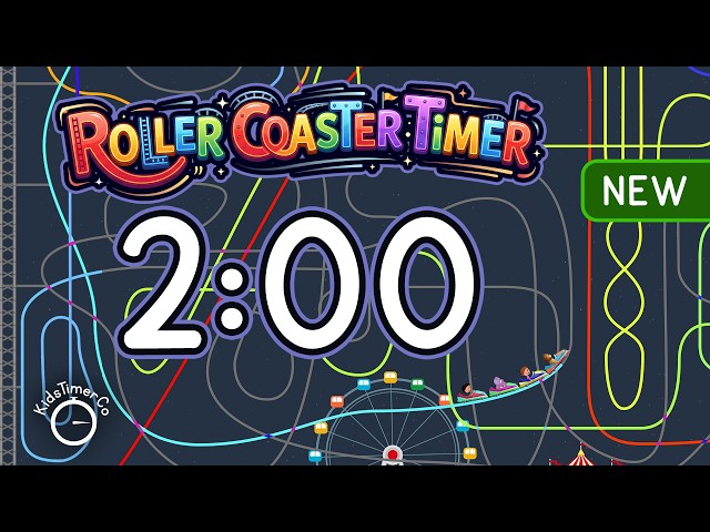 2 Minute Timer for Kids Classroom | Roller Coaster Visual Timer 🎢