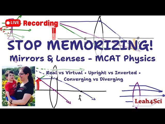 Mirrors & Lenses Simplified for the MCAT [Live Recording]: Real/Virtual, Signs, Converging/Diverging
