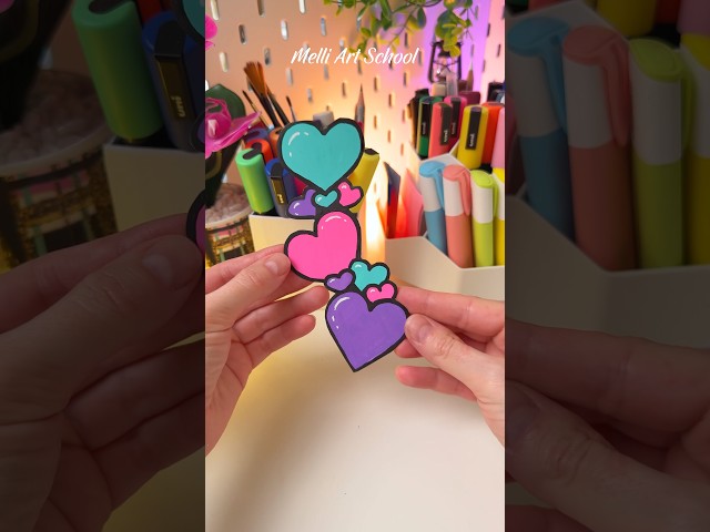 Cute Bookmark Idea 💗 Kawaii Art #shorts