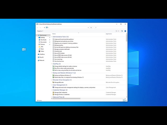 Enable God Mode on Windows 10