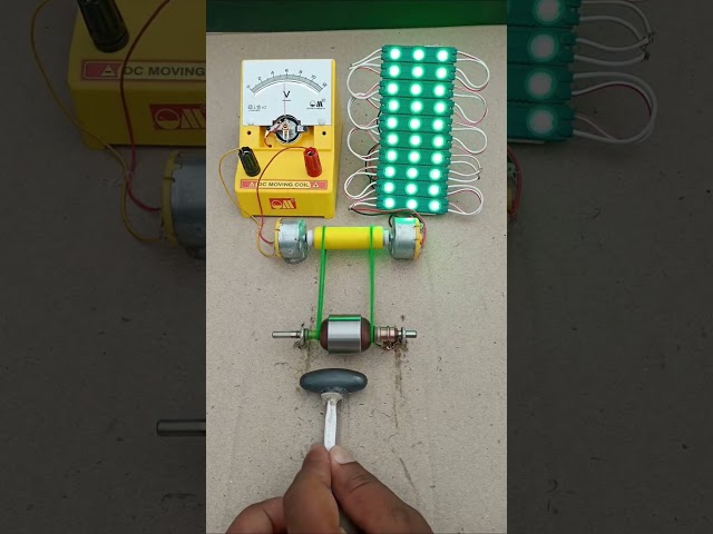 Magnet Spins 775 Armature →Two Generators30 LEDs |DC Moving Coil Meter Test DailyDC motor#trending #
