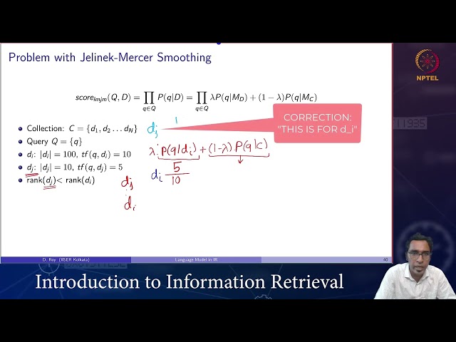 Jelinek-Mercer and Dirichlet Smoothed Language Model