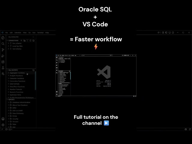 Oracle SQL in VS Code ⚡ Beginner Basics | SQL Developer Extension #oraclesql #vscode #oracledatabase