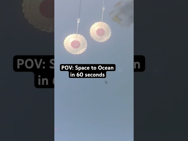 From the top of the atmosphere to floating on the ocean in 60 seconds