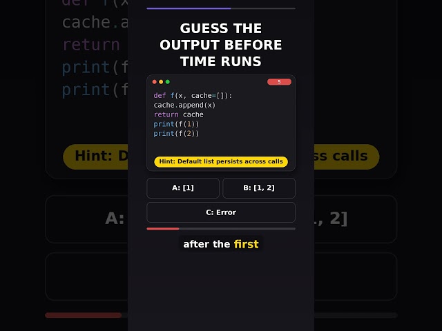 Python Mutable Default Argument Gotcha – Guess the Output #python #coding #programming #gotchas