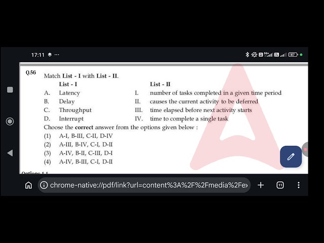 Question 56 ugc comp science june 2026 operating system terms