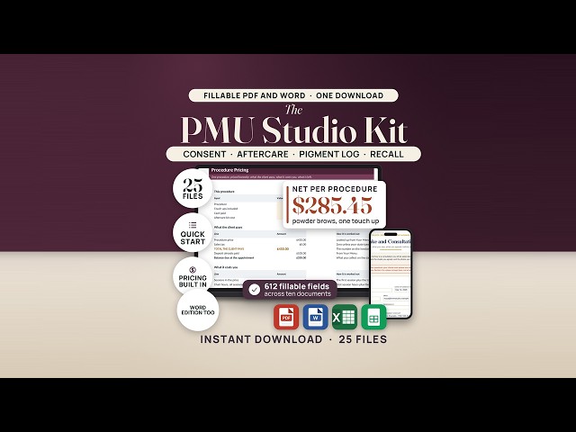 Permanent Makeup Business Forms: Full Walkthrough (Consent Template, Pricing, Pigment Log, Recall)