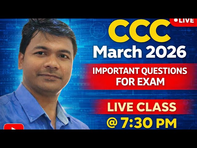 LIVE | CCC March 2026 Important Questions | Full Practice Set | Manoj Verma | 7:30 PM Daily