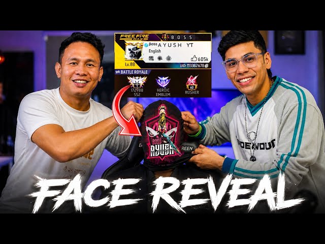 FACE REVEAL BOSS AYUSH 😱 Free fire region top 1 face reveal | We R Gamers