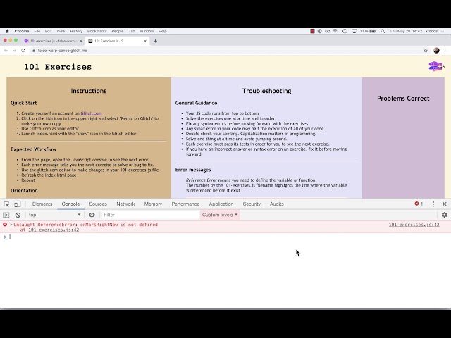 Starting 101 Exercises in JS