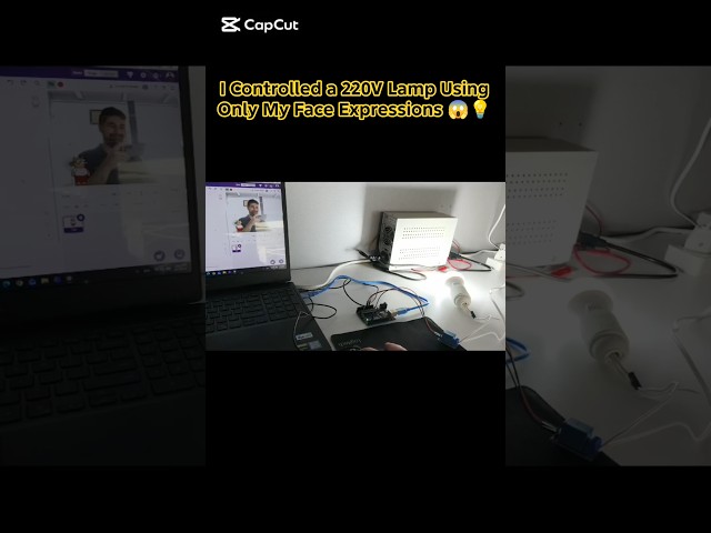 I Controlled a 220V Light with my face expression! 🤯 | AI + Arduino #Shorts