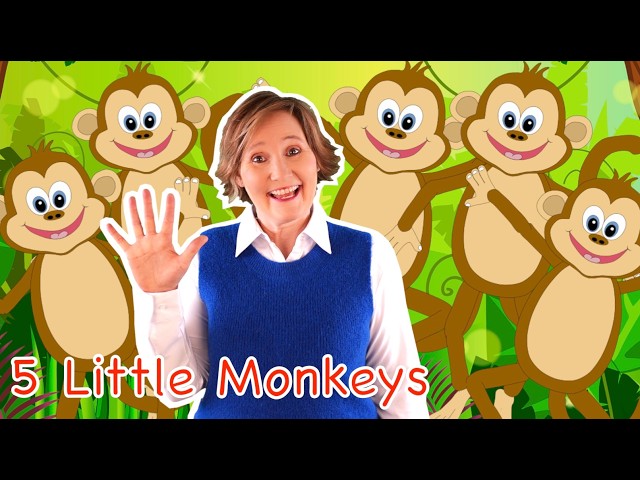 5 Little Monkeys Jumping On The Bed! Learn to count with Vicky Arlidge!