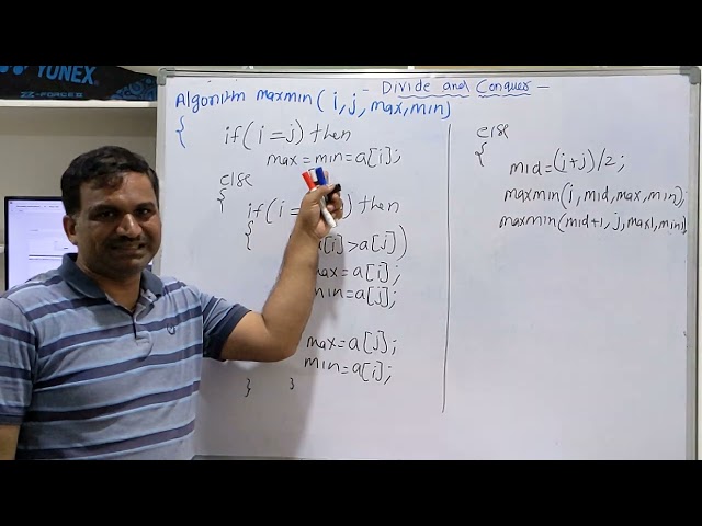 MaxMin Algorithm using Divide Conquer Approach DAA - Design and Analysis of Algorithms