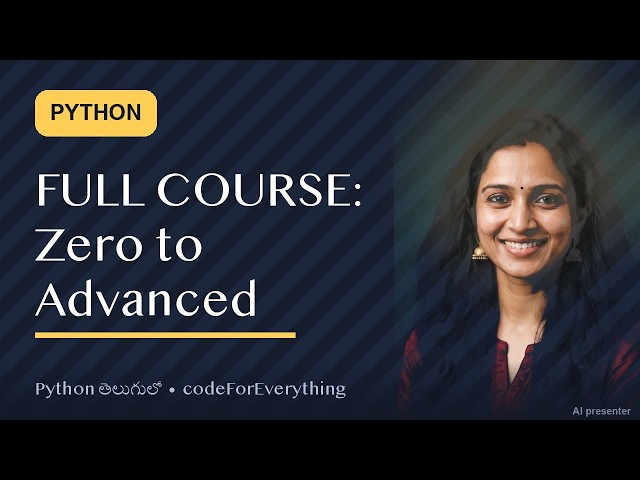 Python Full Course in Telugu | Beginner to Advanced | 20 Chapters in One Video