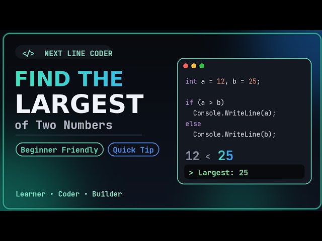 Find the Largest of Two Numbers in C# using If-Else | C# Tutorial 