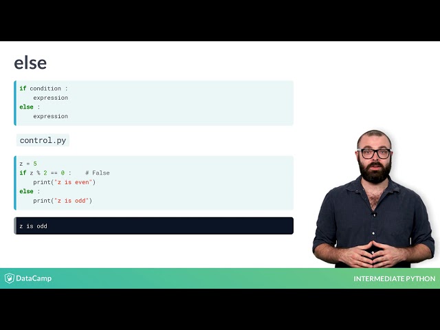 Intermediate Python: if, elif, else