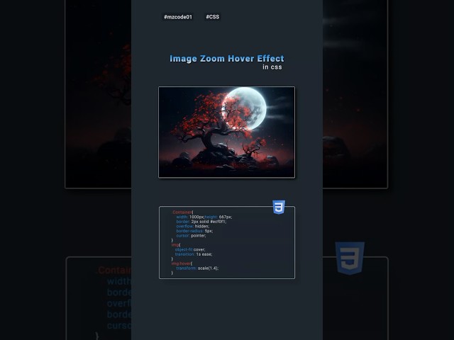 Image hover effect CSS| CSS tricks for image hover| CSS Animation| #shorts #codecloner #coding #tech