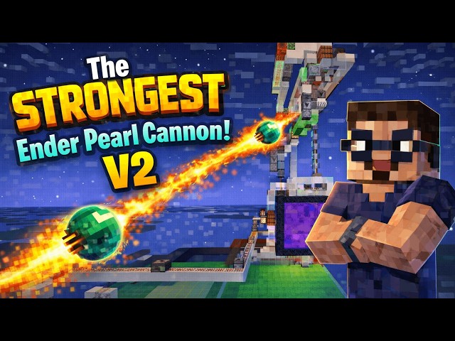 Minecraft Ender Pearl Cannon V2 (Full Tutorial) - Java Only
